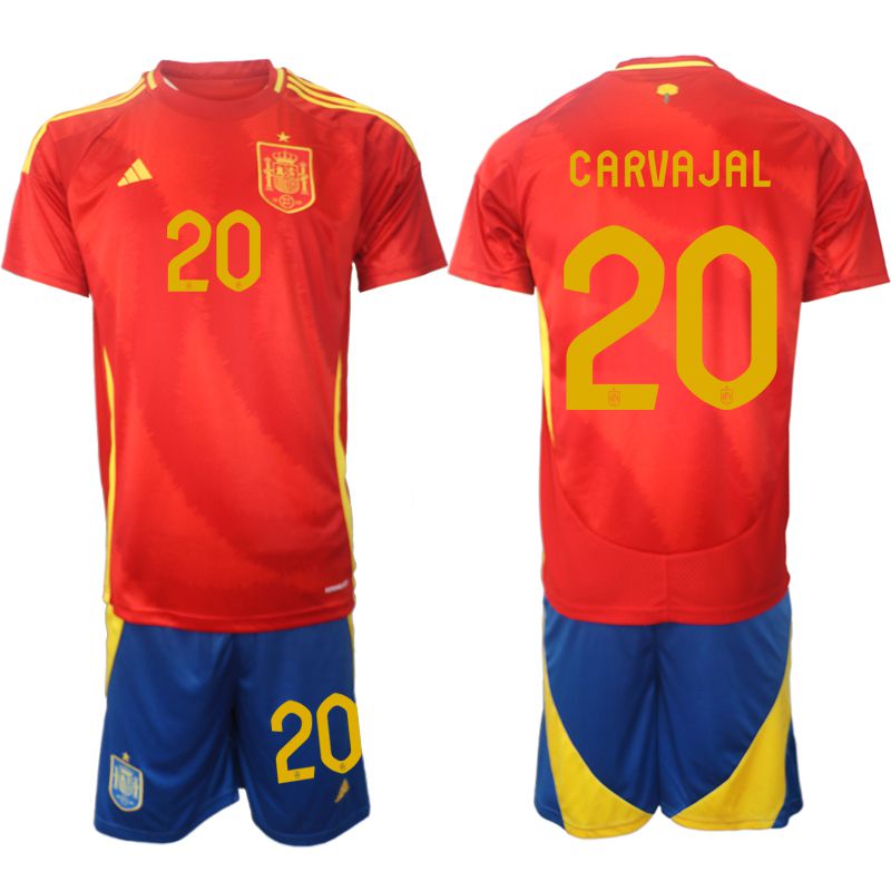 Men 2024-2025 Season Spain home red 20 Soccer Jersey